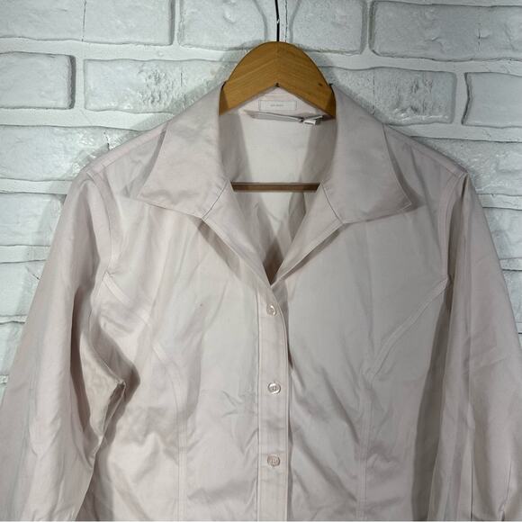 Chico's No Iron 100% Cotton 3/4 Sleeve Button Down Top Size 2 (US Large/12) - Picture 5 of 10